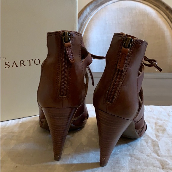 Franco Sarto Brown Leather Sandals - Picture 4 of 4